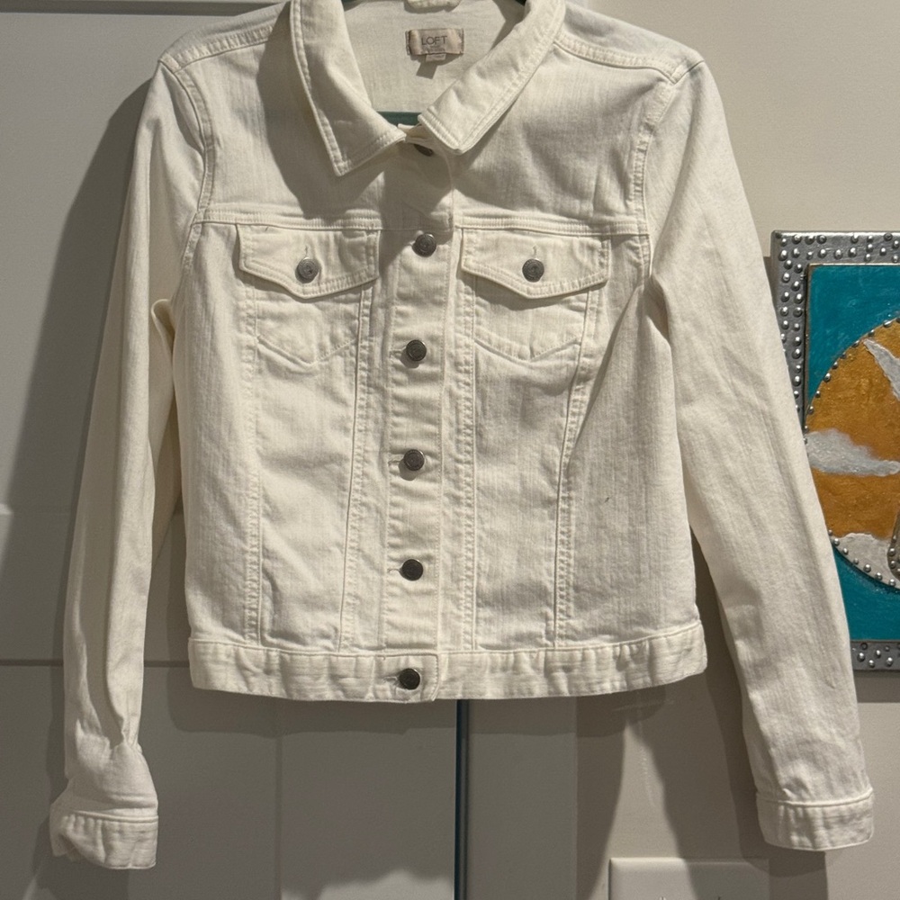 LOFT Cream Textured Fabric